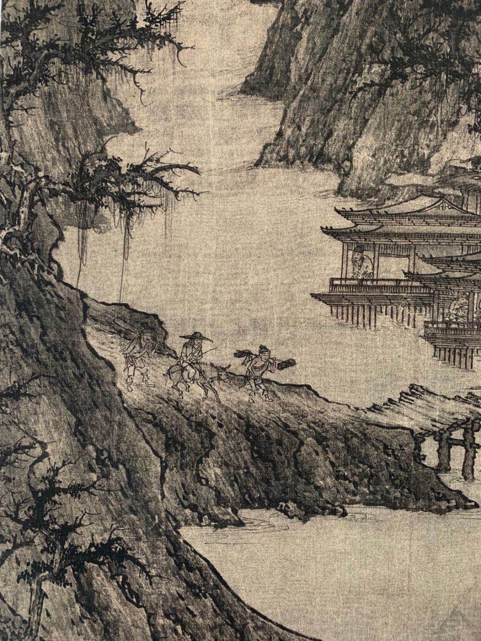 皓涛北宋李成晴峦萧寺图山水国画艺术微喷装饰画56x1114复制临摹晴峦