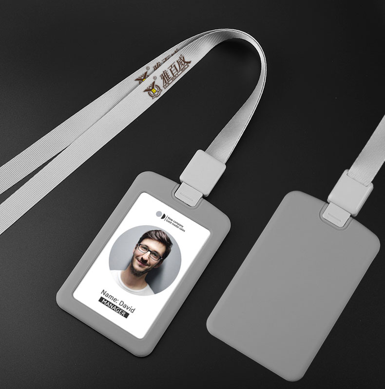 樱安娜 橡胶卡套伸缩易拉扣挂绳工作证员工牌厂牌个性吊牌塑胶胸卡