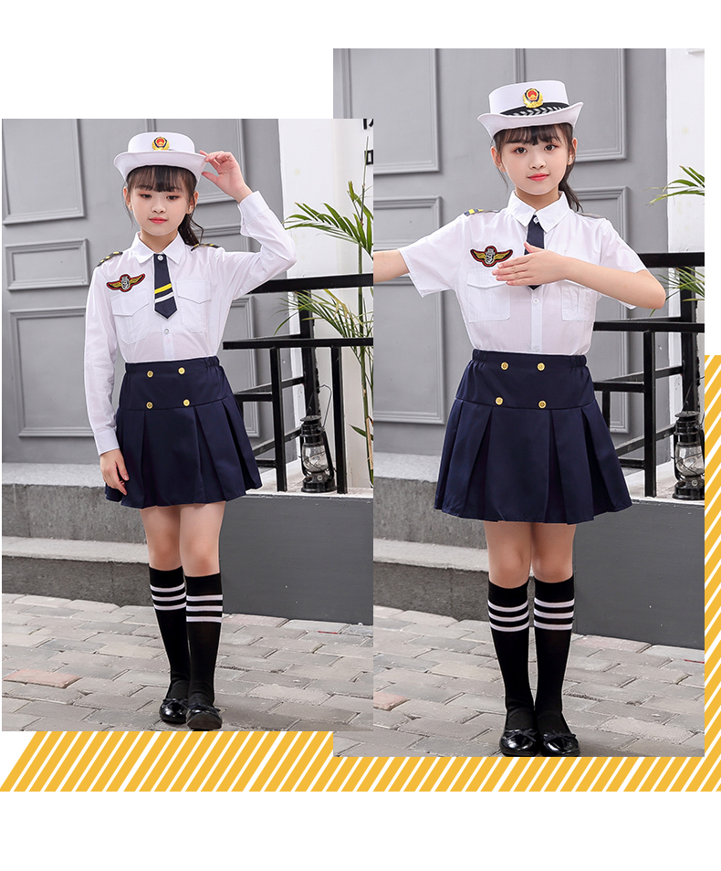儿童军装演出服装演出服六一小学生海军制服幼儿园孩子警察表演服套装