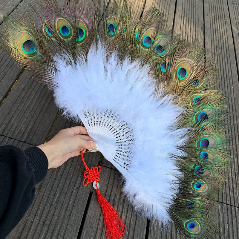 舞扇子表演扇舞蹈扇孔雀舞蹈扇子直播扇子跳舞扇25骨孔雀扇子大红色