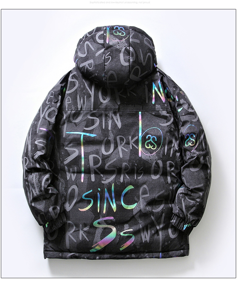 nasa sup联名款冬季加厚保暖潮牌字母连帽长款情侣羽绒服男 jswz-2229