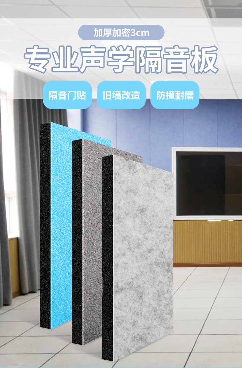 隔音门贴隔音棉墙体自粘吸音挡板卧室内门贴家用ktv家庭影院消音神器