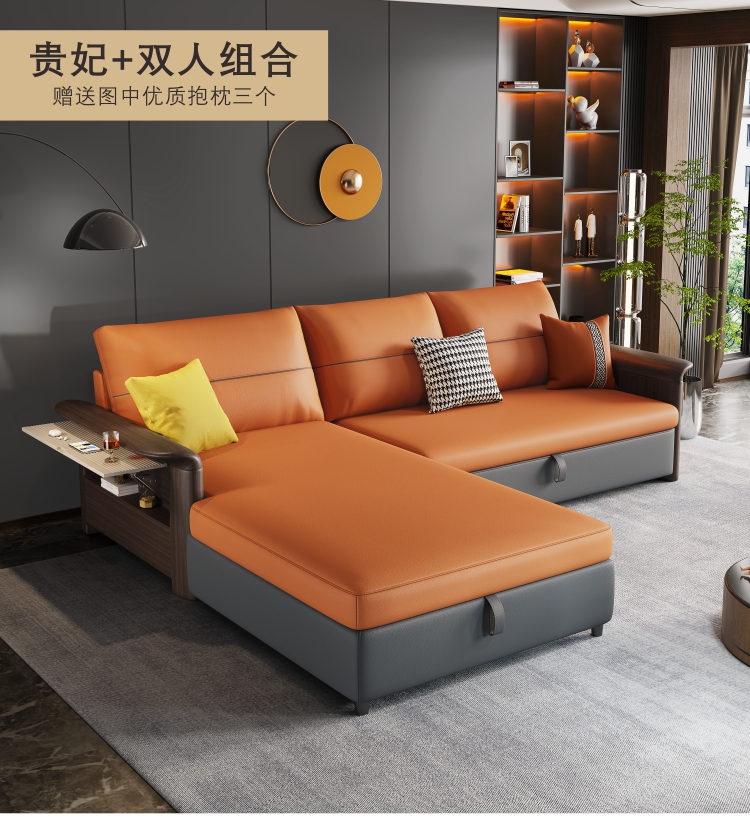 折叠床沙发多功能沙发床两用小户型客厅双人可折叠贵妃储物科技布现代
