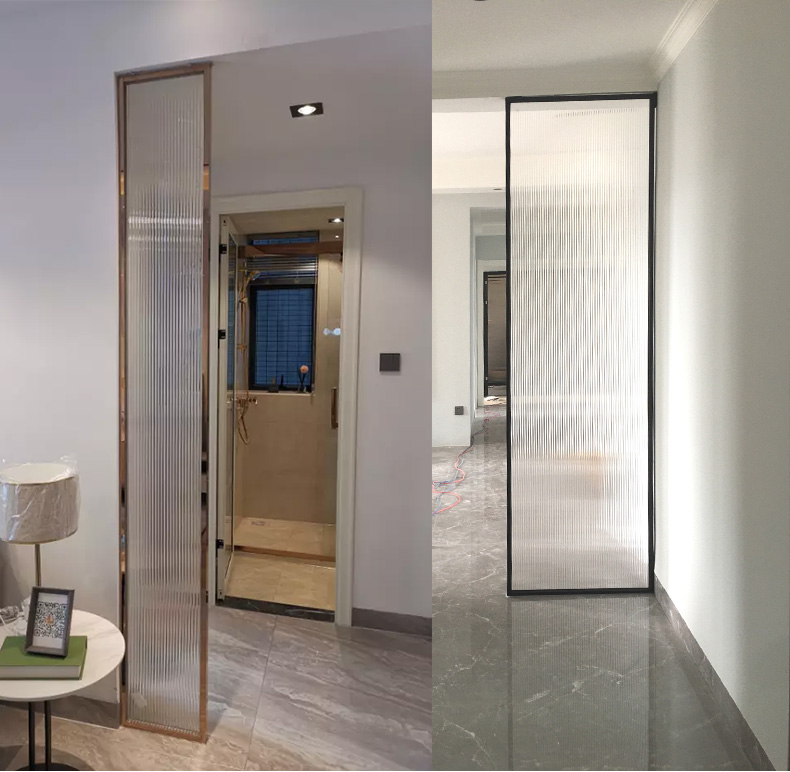 定制极简入户夹丝隔断屏风超白长虹钢化玻璃隔断餐客厅现代轻奢【图片