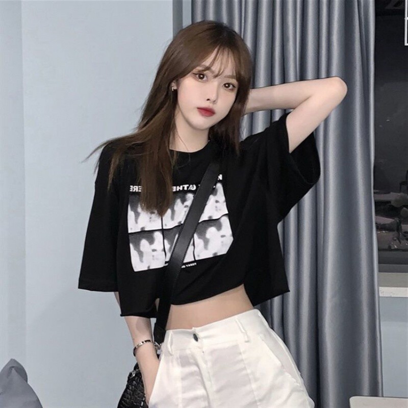 gioio 性感露脐短袖女t恤短装t恤女露脐装短款上衣女夏网红ins超火