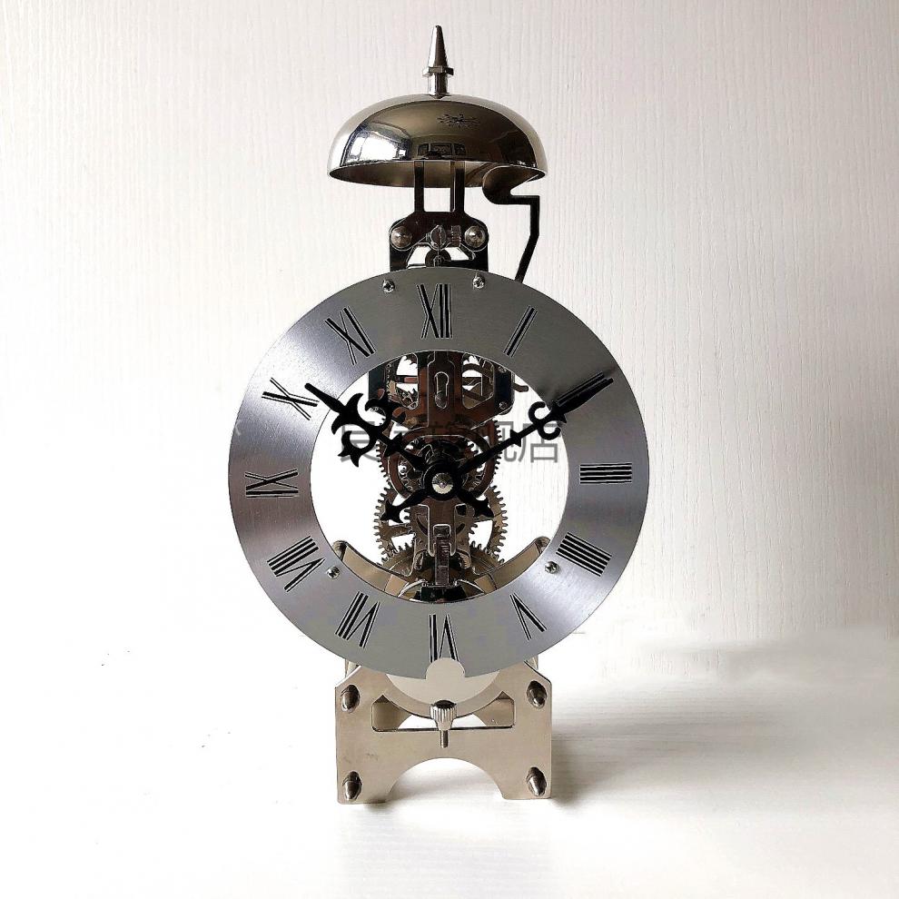老式机械摇摆挂钟全铜台钟风水老式报时钟表上发条实木机械座钟机芯31