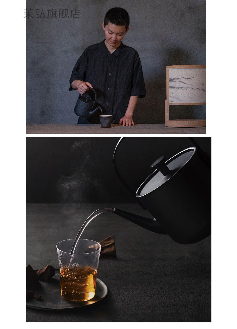 茶素材汀壶电热水壶随手泡茶专用自动家用小型功夫茶道烧水壶碳黑