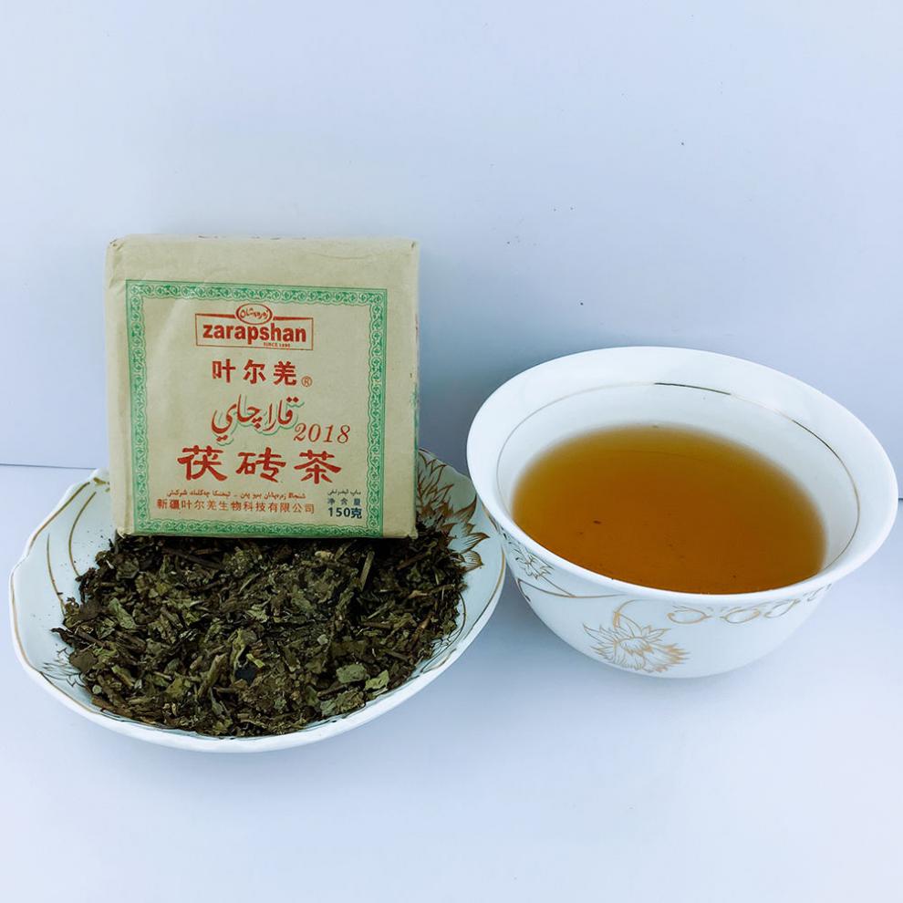 新疆烧奶茶用茯茶新疆特产叶尔羌茯砖茶黑茶牧奶茶专用特色茶叶 150克