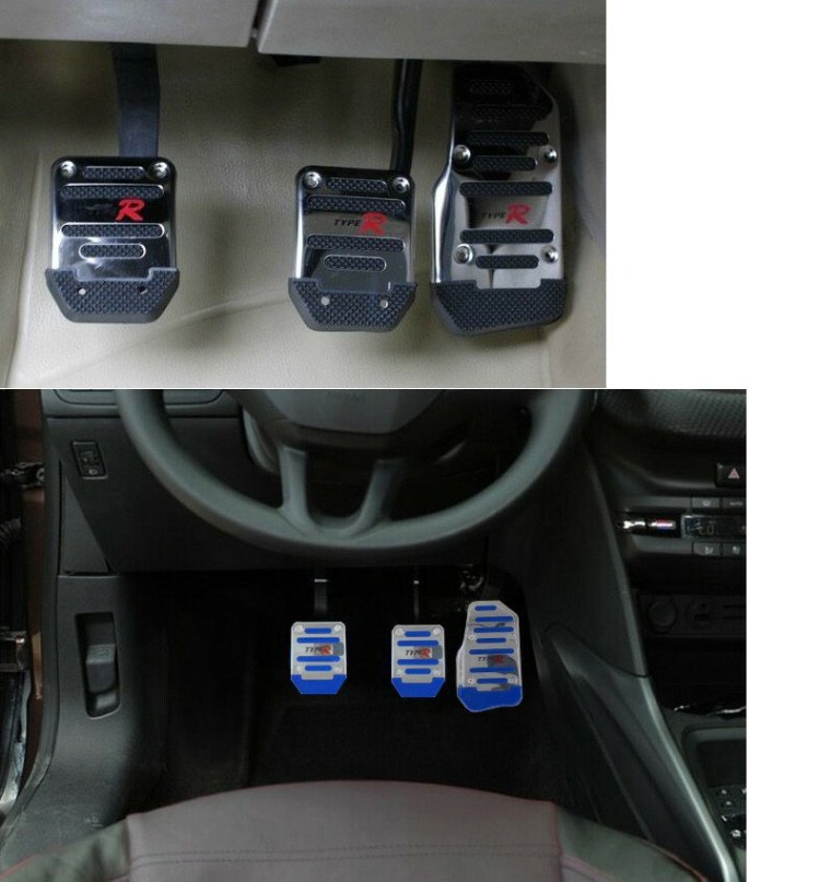 捷达桑塔纳20003000普桑改装铝合金油门离合器脚踏板手动挡加厚款红色