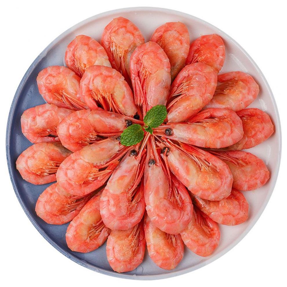 北极虾甜虾特大号熟虾即食冰虾鲜活带籽头籽腹籽北极甜虾 甜虾【70-90