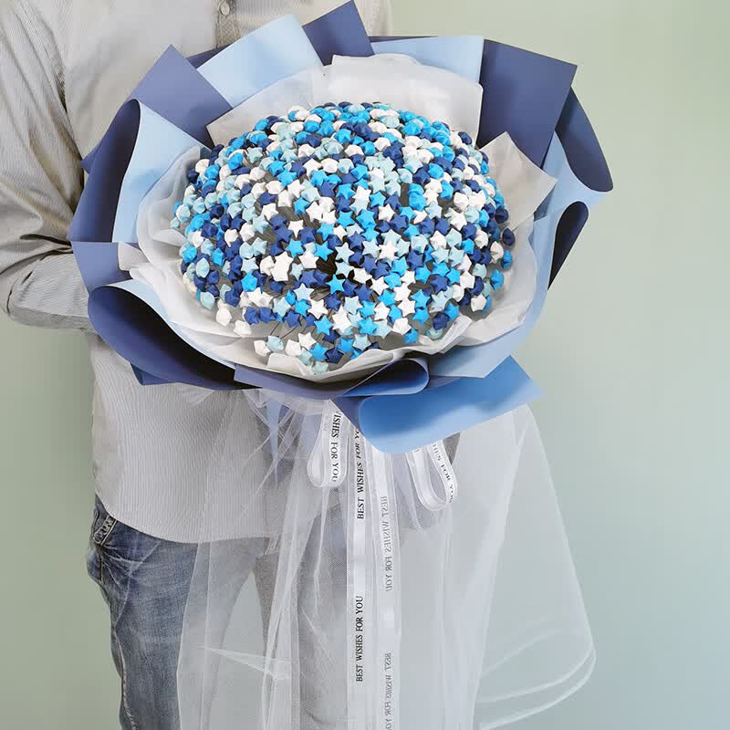 桔梗缘diy折纸星星纸发光花束材料包套装抖音手工自制满天星花束浪漫