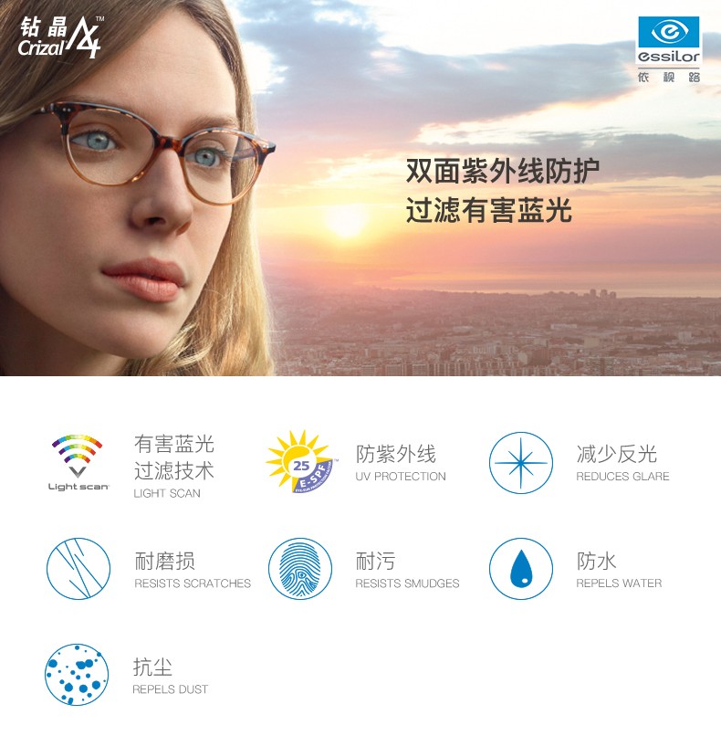 依视路（ESSILOR） 【配镜套餐】博士眼镜新款男女眼镜框商务时尚多款可选配光学镜片近视眼镜架 钛架-全框-T005-黑色 镜框+钻晶A4 1.60依视路非球面镜片