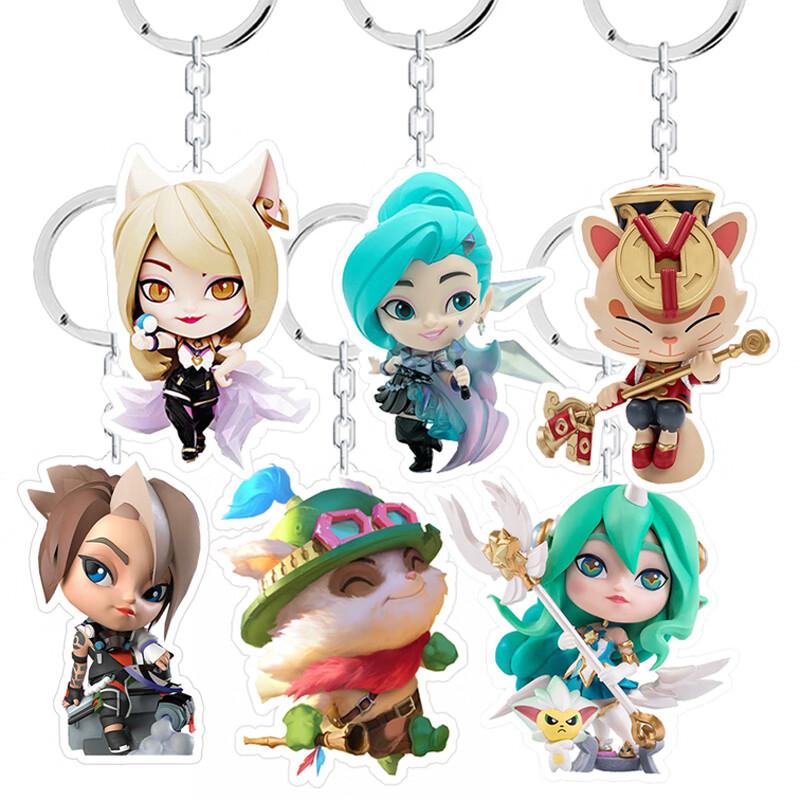 提莫钥匙扣 lol表情弱爆了提莫金克斯拓蛙英雄联盟钥匙扣挂件嘲讽狗牌