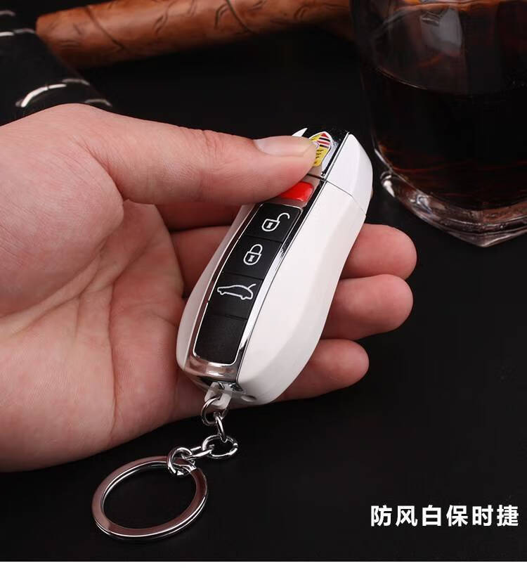 创意汽车遥控钥匙扣打火机个性防风充气宝马法拉利宾利打火机 宾利