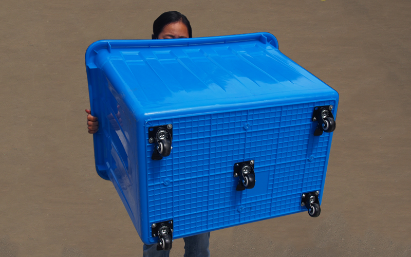 带轮子大号物流周转箱塑料长方形储物料整理胶框超大型箱快递服装收纳