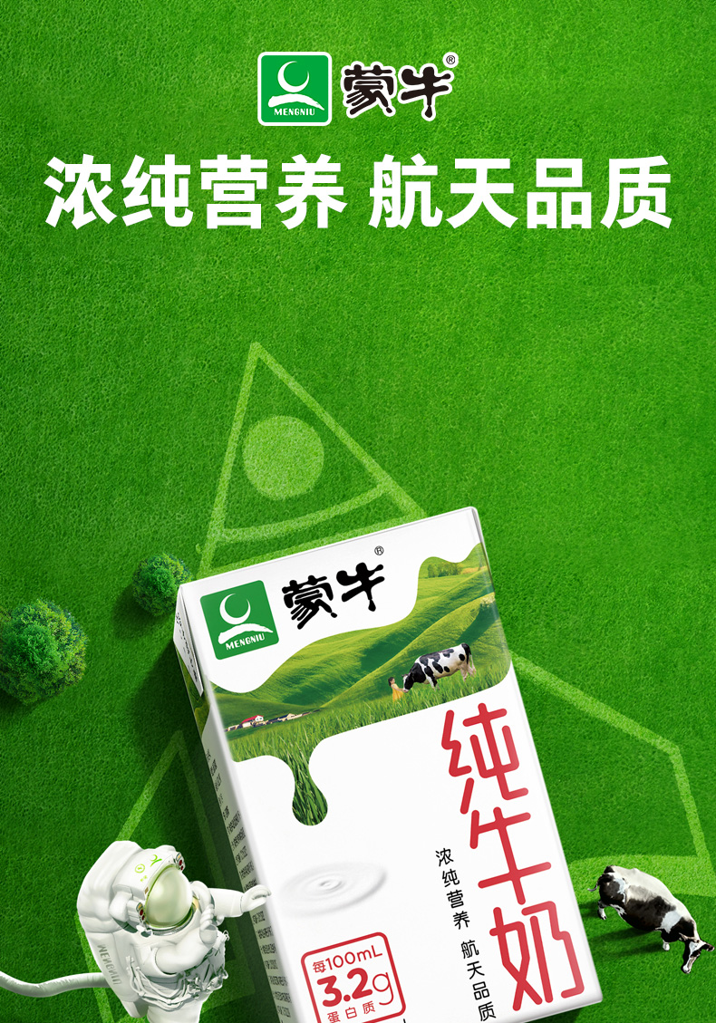 京选美食零食大礼包儿童女生5月产蒙牛无菌砖纯牛奶250ml24盒整箱中