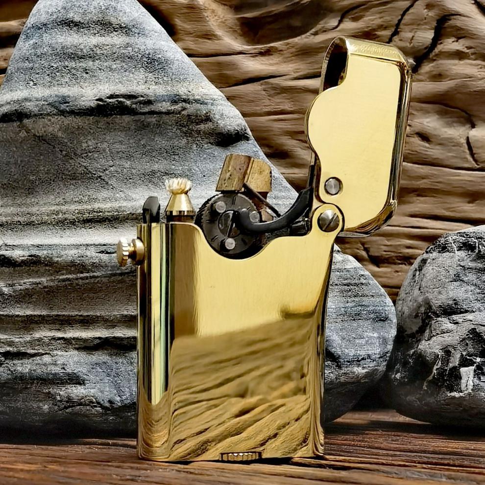 托伦斯打火机单钩经典纯铜自动弹射一键点火老式复古砂轮煤油打火机