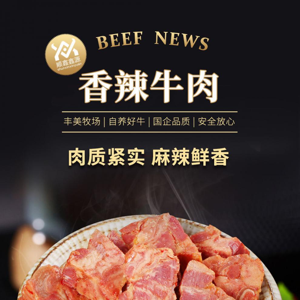 5折順鑫鑫源牛肉200g袋紅燒香辣滷味牛肉熟食醬牛肉內蒙古風味零食