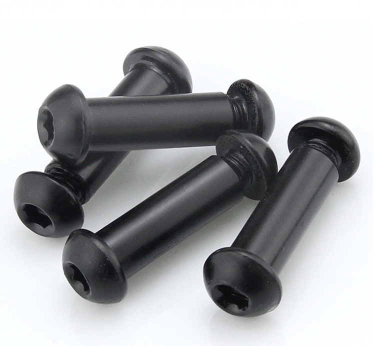 电泳黑半圆头内六角对锁螺丝蘑菇头子母铆钉固定对接螺丝钉m10m8联系