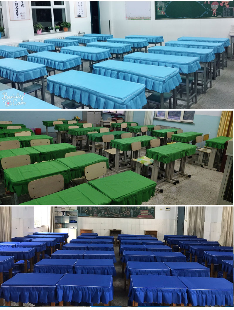加厚学生桌布桌罩防水蓝色学校学习中小学生课桌桌套书桌布 紫罗兰