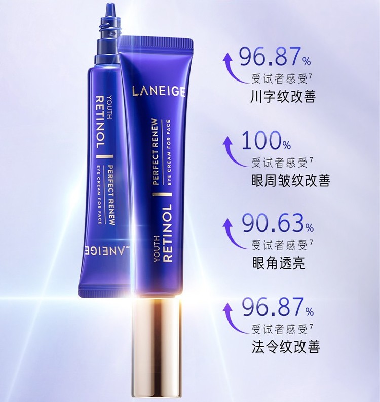 兰芝laneige维c焕白精华霜致美视黄醇眼霜补水保湿早c晚a淡化细纹a醇