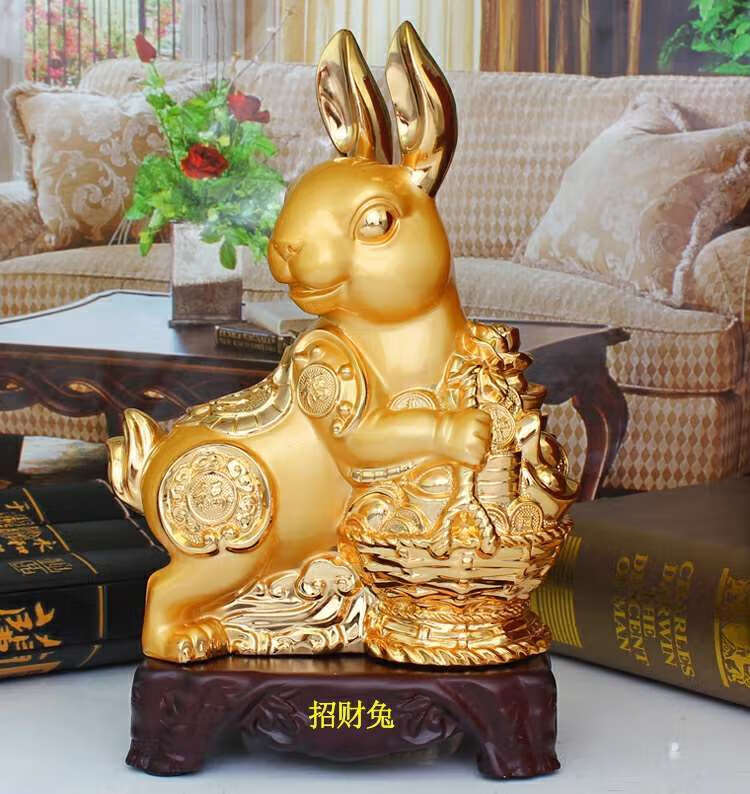 工厂现发工艺品玉兔摆件生肖兔子创意饰品结婚礼品小白兔白玉兔子摆件