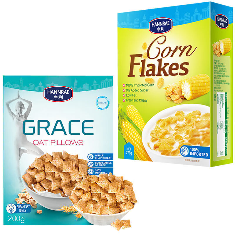 亨利玉米片德国欧洲进口食品亨利松脆玉米片营养早餐即食麦片冲饮麦片