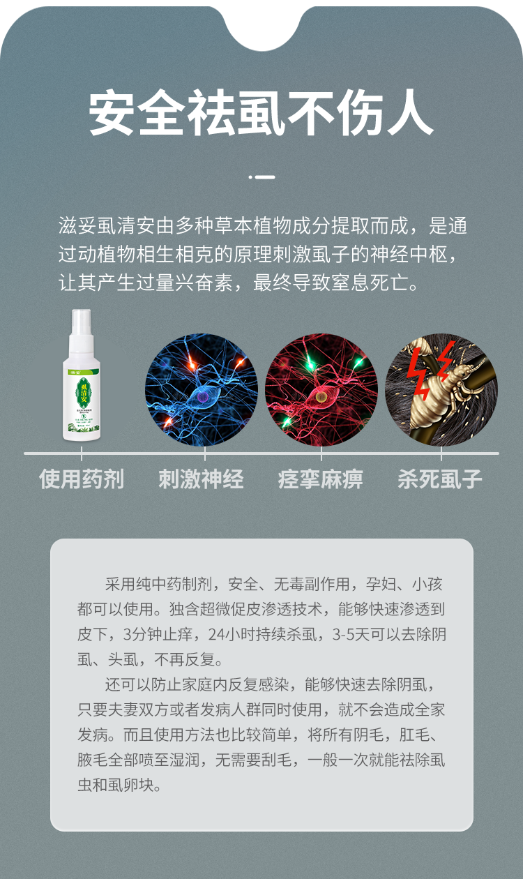 药房直售 滋妥虱清安一号除阴虱体虱头虱喷剂私处瘙痒一扫光虱卵官方
