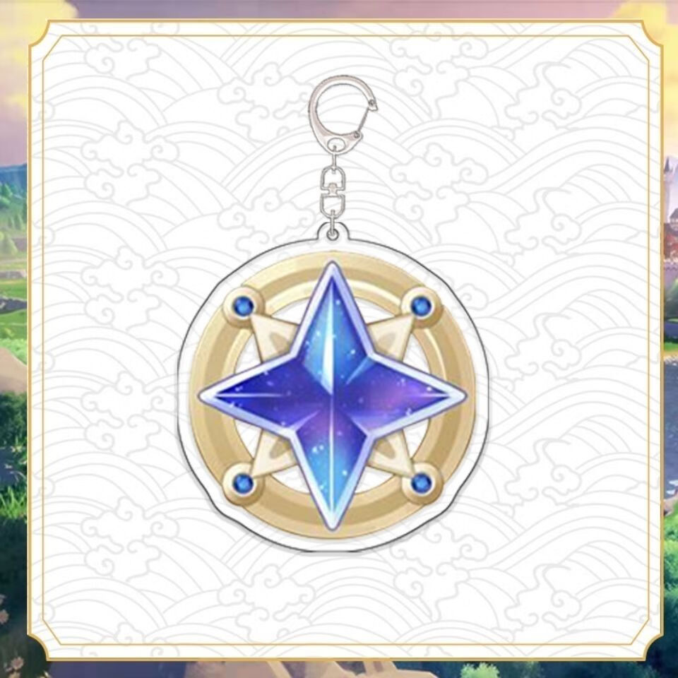 原神双面夹层钥匙扣风神瞳岩神瞳纠缠之缘相遇之缘游戏周边挂件 相遇