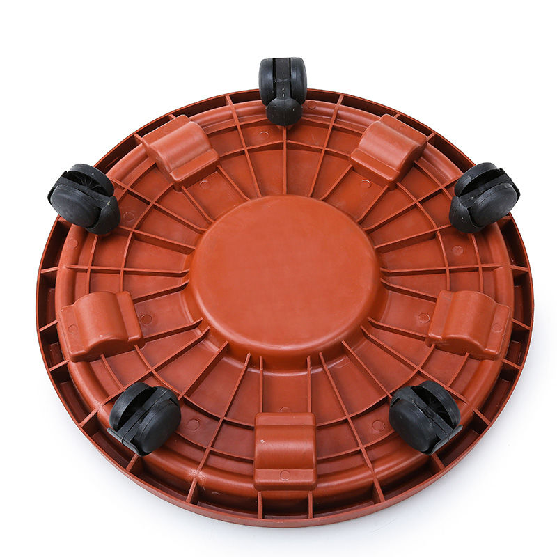 滚动式花盆底加厚移动花盆托盘带轮花盘底座塑料花盆接水托盘花盆底盘