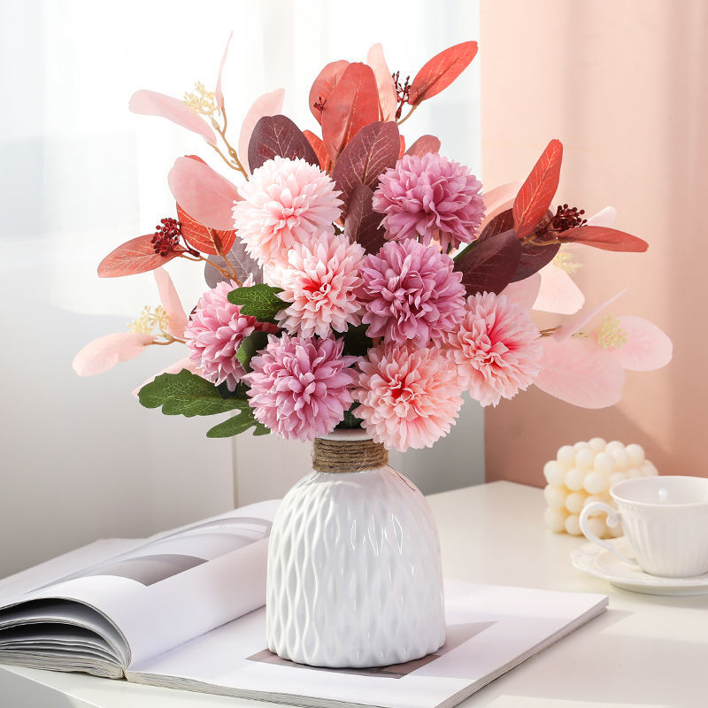 北欧风陶瓷花瓶假花仿真花摆件客厅干花插花水养家居饰品批发蓝瓶蓝