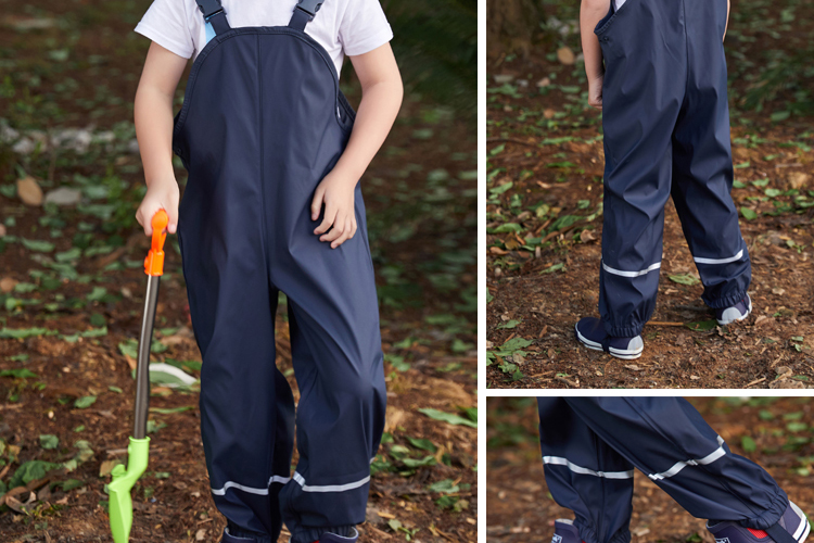 良米兮儿童雨裤单条连体背带防水春夏薄款学生幼儿园宝宝雨具玩水pu