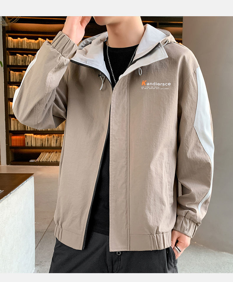 啄木鸟春秋款男士秋季工装夹克韩版潮流外衣2021宽松春秋运动休闲外套