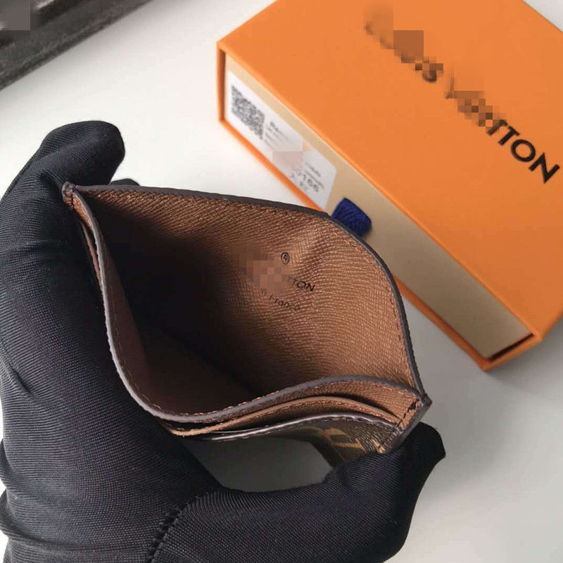 精致欧美卡包卡套男女款小巧零钱包60166老花黑色