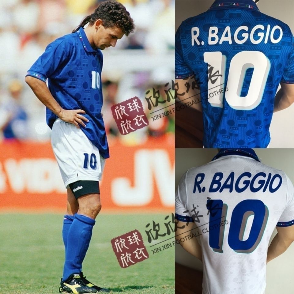 鱼安意大利球衣1994复古意大利主场客场球衣94世界杯国家队经典版10号