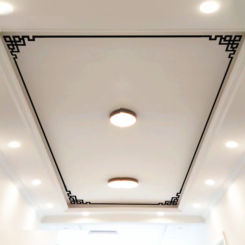 美边线自粘黑色天花板吊顶装饰线条中式对角花平面贴石膏线美边条
