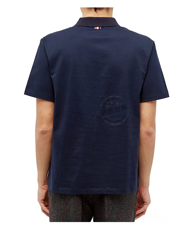 thom browne汤姆布朗tb男装t恤条纹翻领短袖polo衫mjp052a 0042 灰色