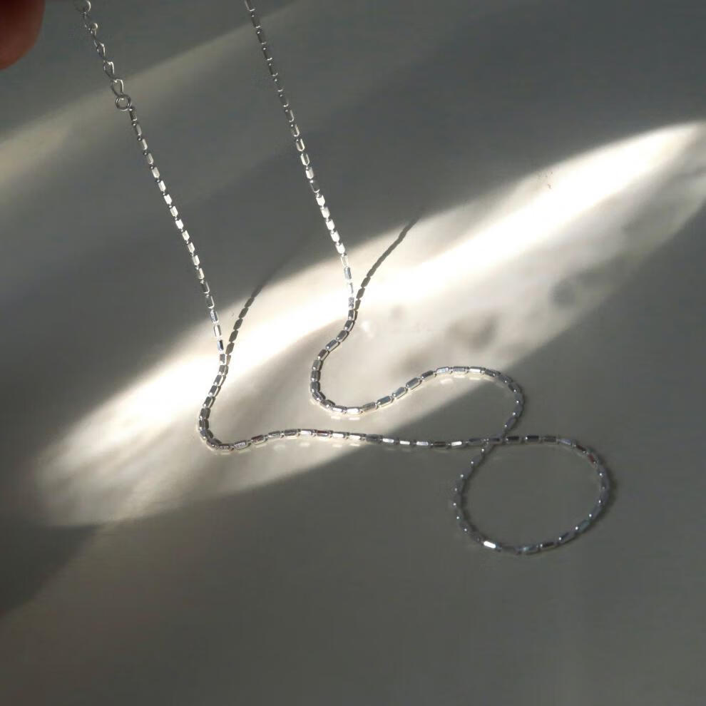 范米粒韩版s925银波光粼粼项链女轻奢小众裸链锁骨链简约气质冷淡风