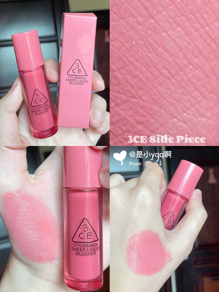3ce液体腮红水光丝绒蜜桃奶茶色晒红女自然唇颊两用rosebeige玫瑰米色