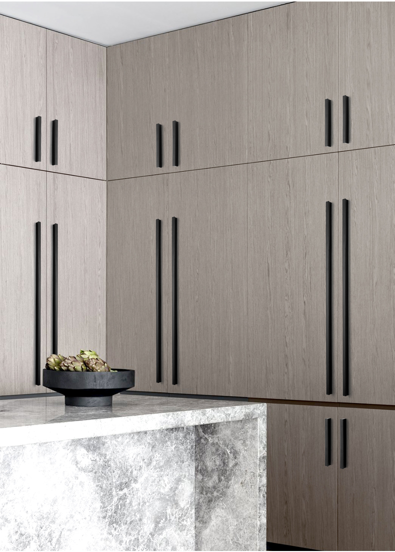 柜门拉手北欧隐形 加长圆t拉手现代简约衣柜子通顶橱柜门黑色北欧小门