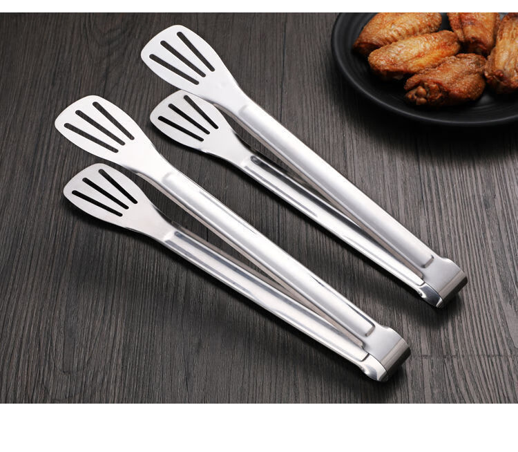 304加厚食品级不锈钢夹烹饪夹油炸夹子牛排夹食品夹烧烤野炊夹子9寸