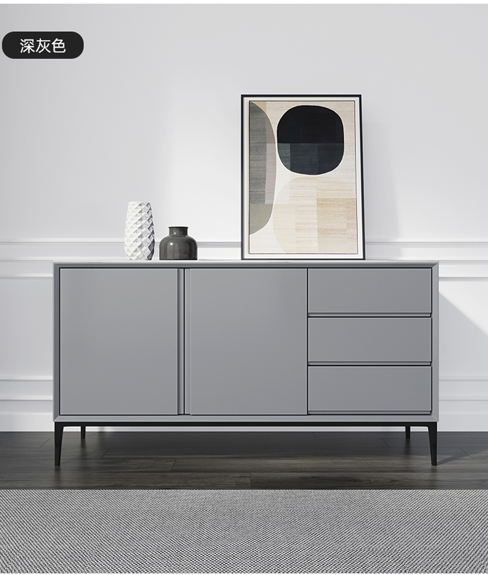 爵美伦餐边柜意式轻奢岩板餐边柜北欧现代简约客厅餐厅靠墙边柜