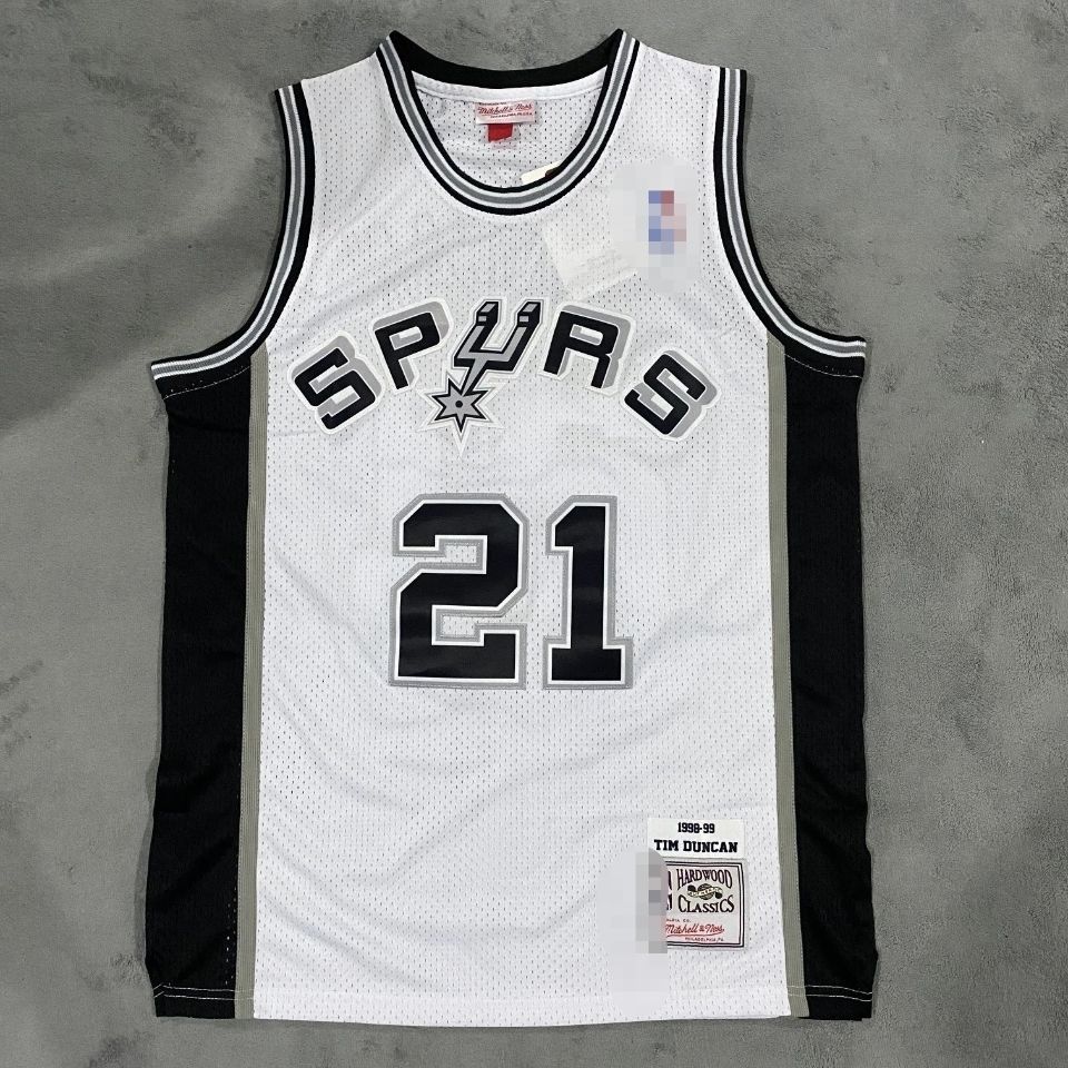 刺绣版马刺队21号蒂姆邓肯经典黑色球衣50号罗宾逊复古篮球服背心