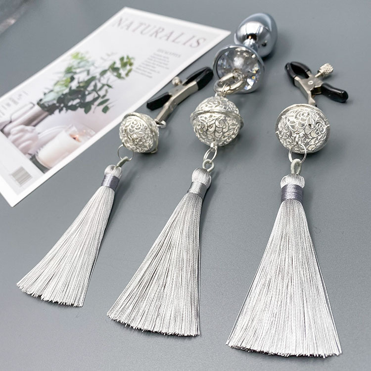 流苏铃铛情趣sm乳夹男女用可爱铃铛刺激后庭肛塞拉珠复古金属奶唇夹