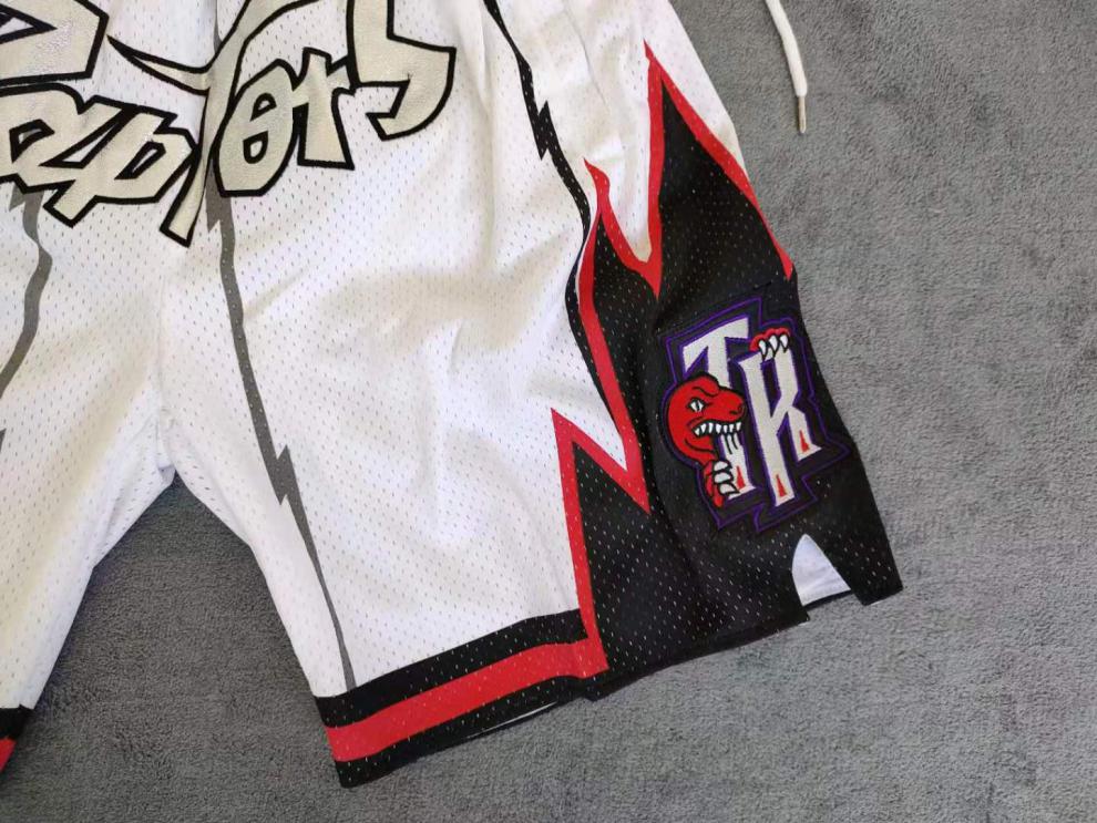 滕讯体育nba多伦多猛龙队球裤复古刺绣口袋版球裤美式高街宽松大码速