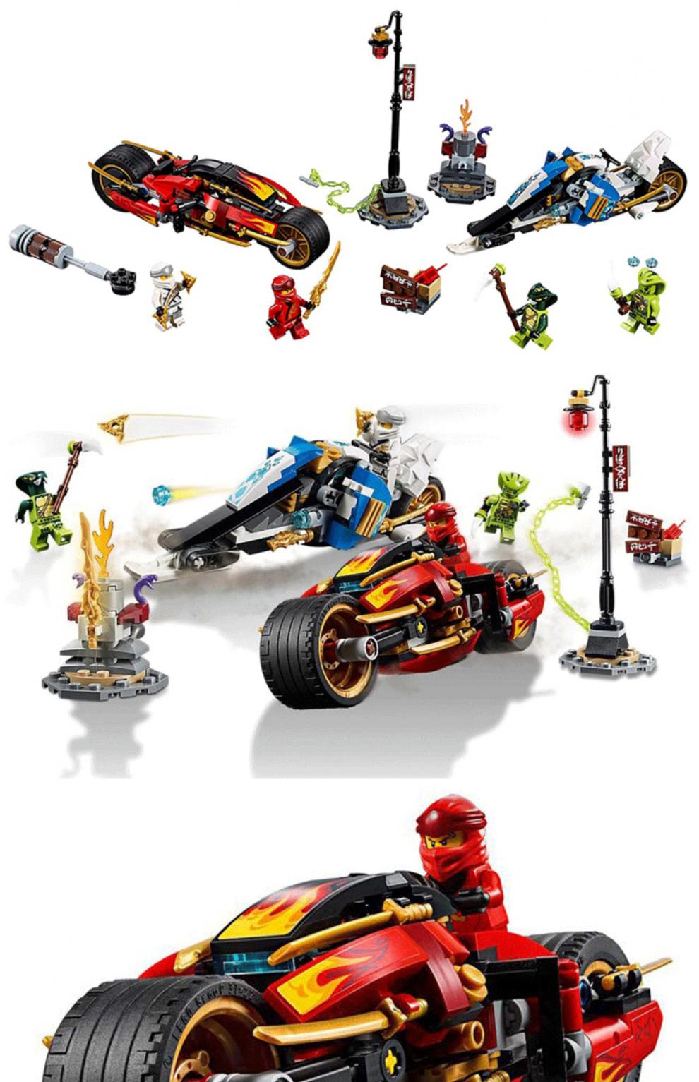 小米布鲁克积木新品幻影忍者系列杰劳埃德的极速赛车积木玩具摩托战车