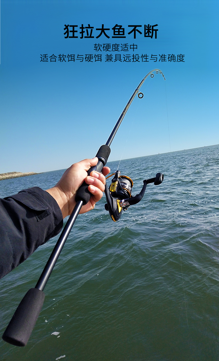 奈野蓝乔路亚竿套装钓鱼竿枪柄直柄路亚杆海钓竿抛竿甩竿鲈鱼竿超轻ml