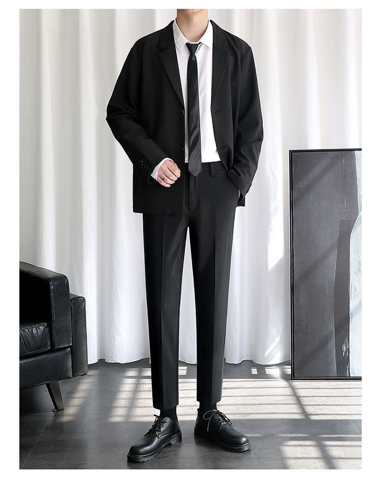 aj i lv国际轻奢侈品牌男装西装套装男秋冬西装裤男士裤子潮流直筒小