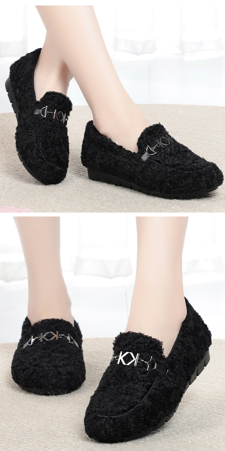 豆豆鞋女冬加绒毛毛妈妈鞋子老北京鞋厚底二棉女士布鞋女鞋居家c21311