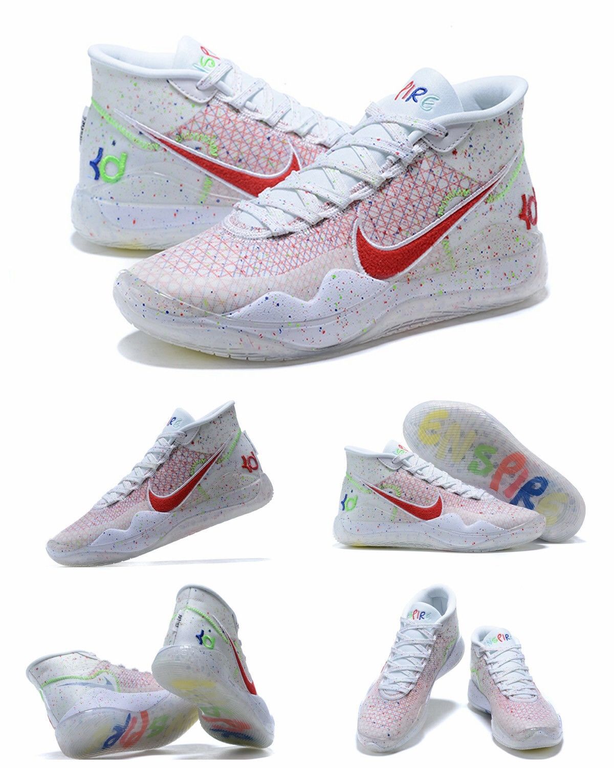 【官方旗舰】杜兰特12代 kd12黑白实战篮球鞋男学生黑水泥糖果癌 全